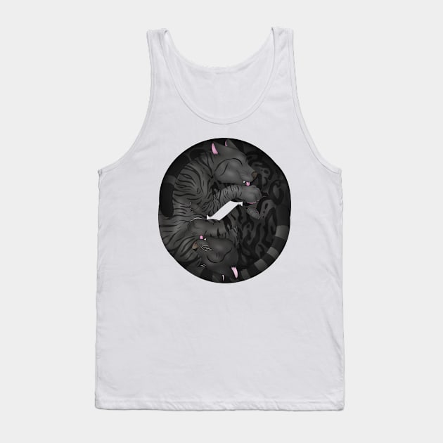 Yin-Yang Cats: Black Tabby Tank Top by spyroid101